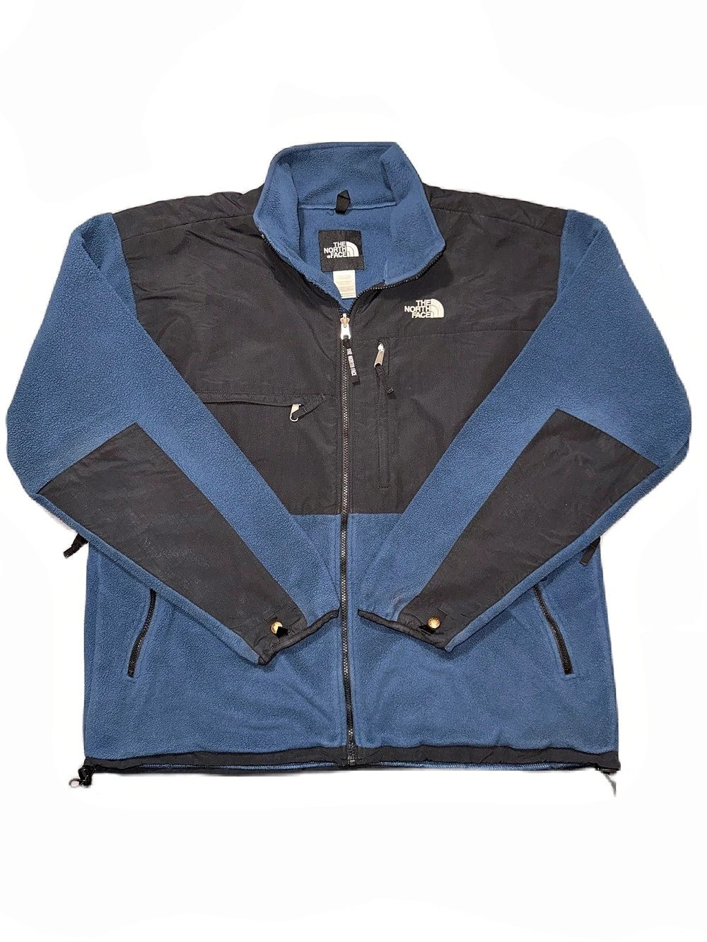 Vintage The North Face Denali Polar Fleece Jacket XXL Blue Black Full Zip EUC